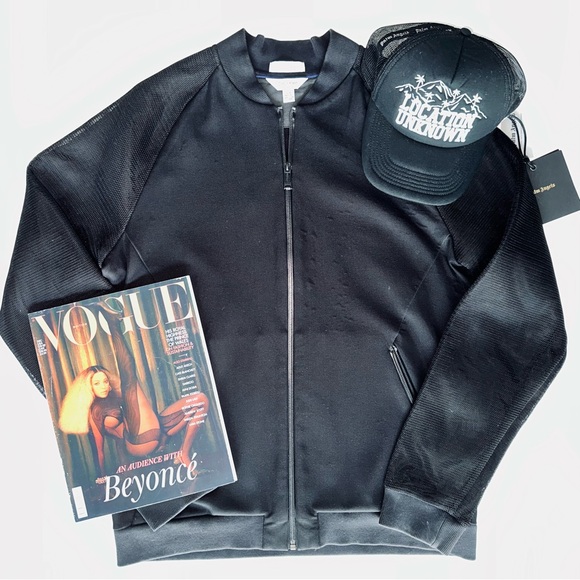 CALVIN KLEIN Satin Mesh Bomber Jacket - Picture 1 of 3